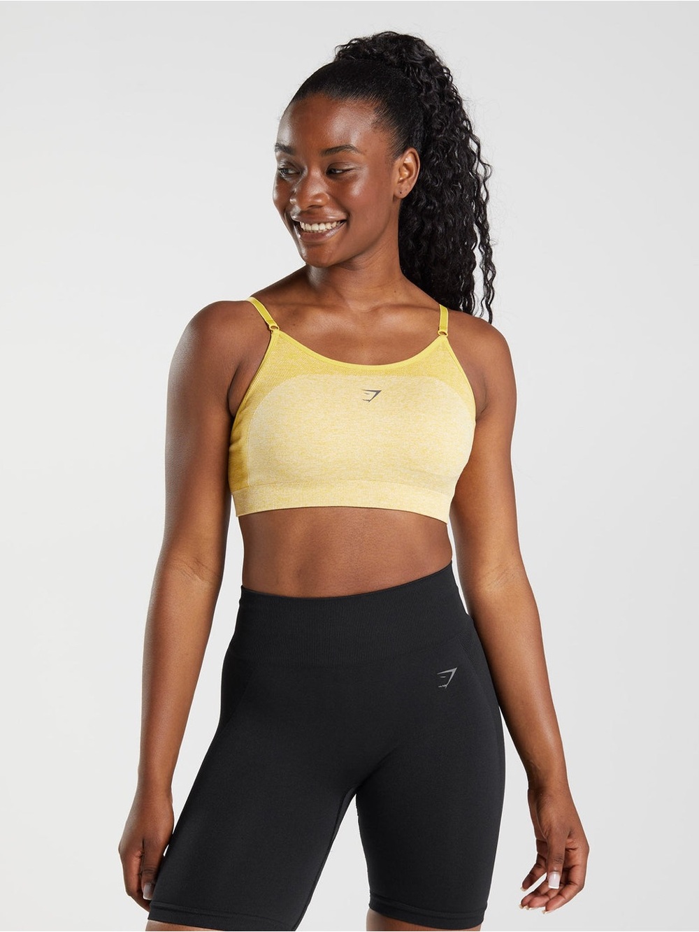Gymshark Yellow Flex Strappy Sports Bra